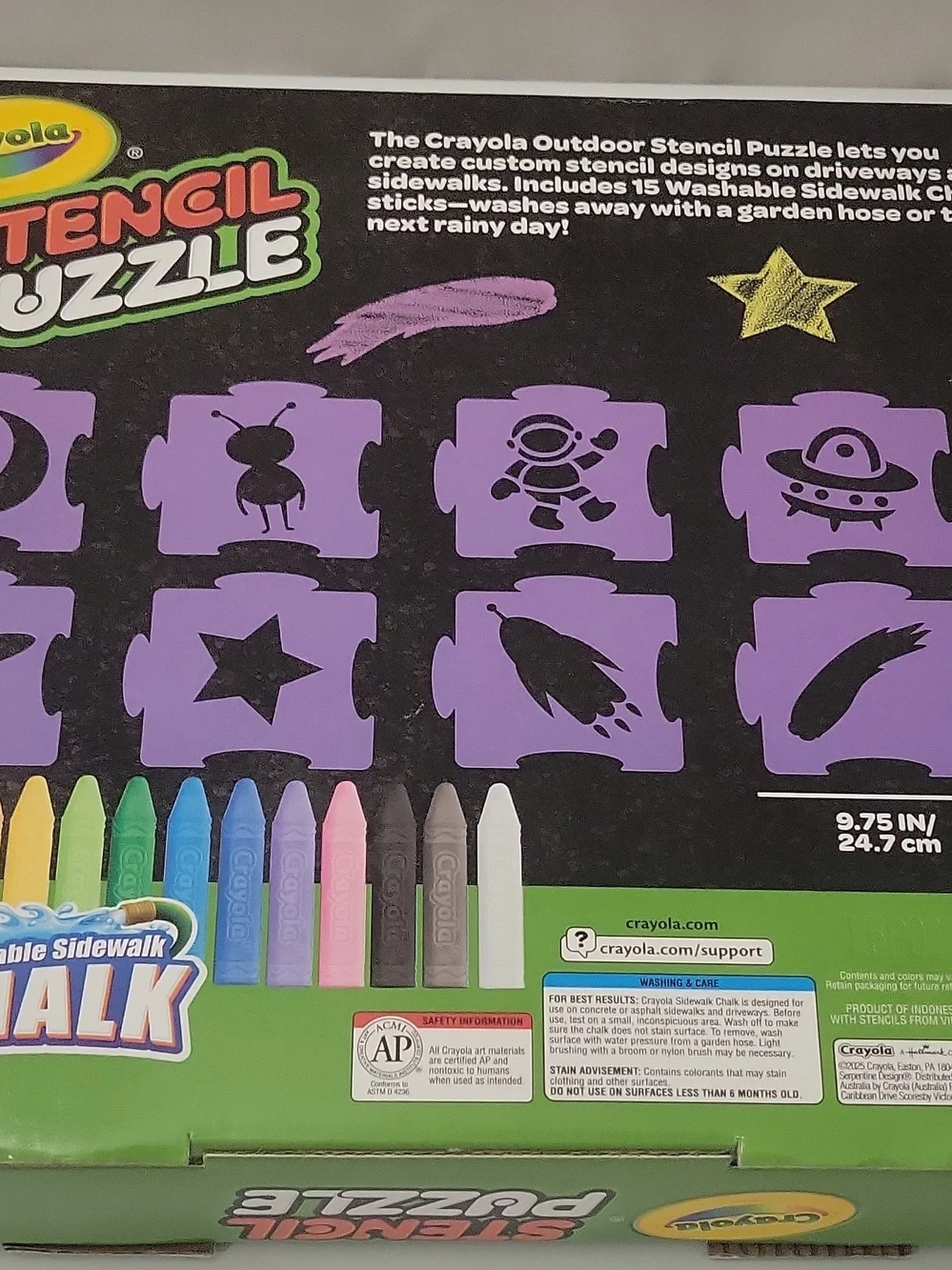 Crayola Stencil Puzzle Kids Toy - Purple and Multicolor